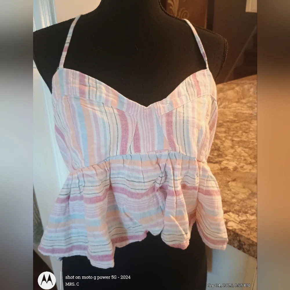 American Eagle Outfitters Pastel Striped Camisole. New With Tags - Picture 1 of 8
